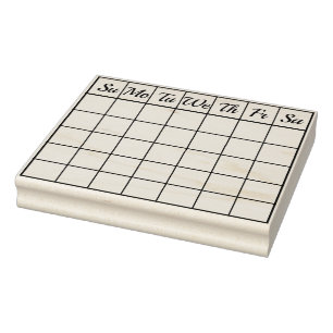 Calendar Month Customisable Check Board Rubber Stamp