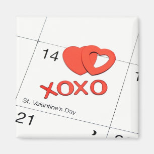 Calendar of Hearts Magnet