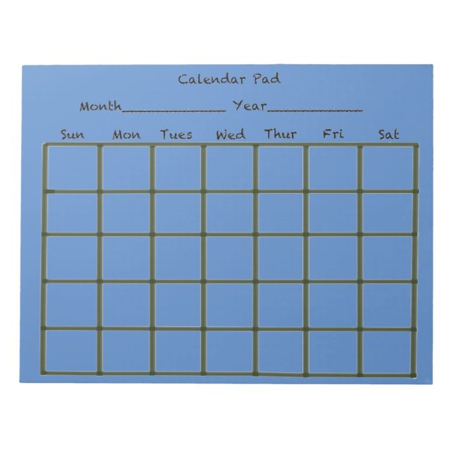 Calendar Pad Blue (Front)