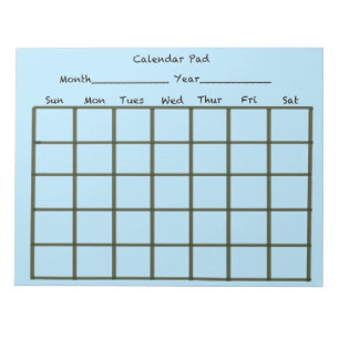 Calendar Pad Light Blue