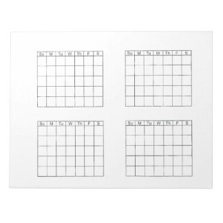 Calendar Pad White Triannual