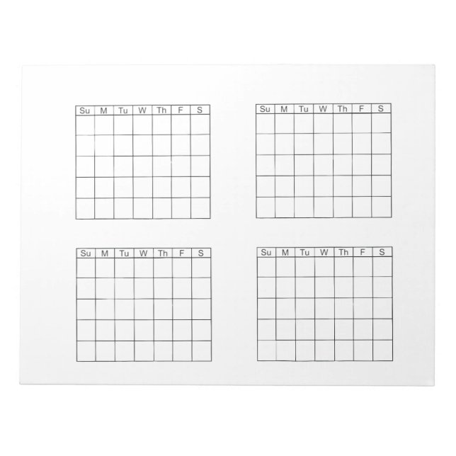 Calendar Pad White Triannual (Front)