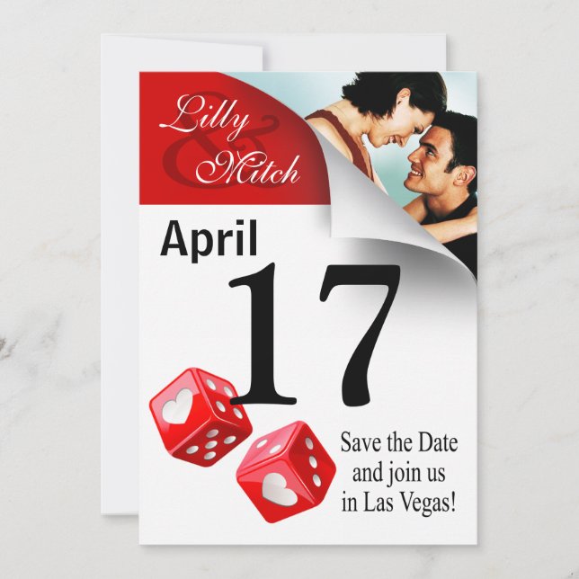 Calendar Page Save the Date Las Vegas Photo (Front)