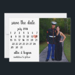 Calendar Photo Save the Date<br><div class="desc">This simple,   wedding save the date template features a clean,  modern design. Customise it with your information and make it uniquely yours! I offer this design as a postcard. 

To move the heart,  click personalise > scroll down > click "customise further".</div>