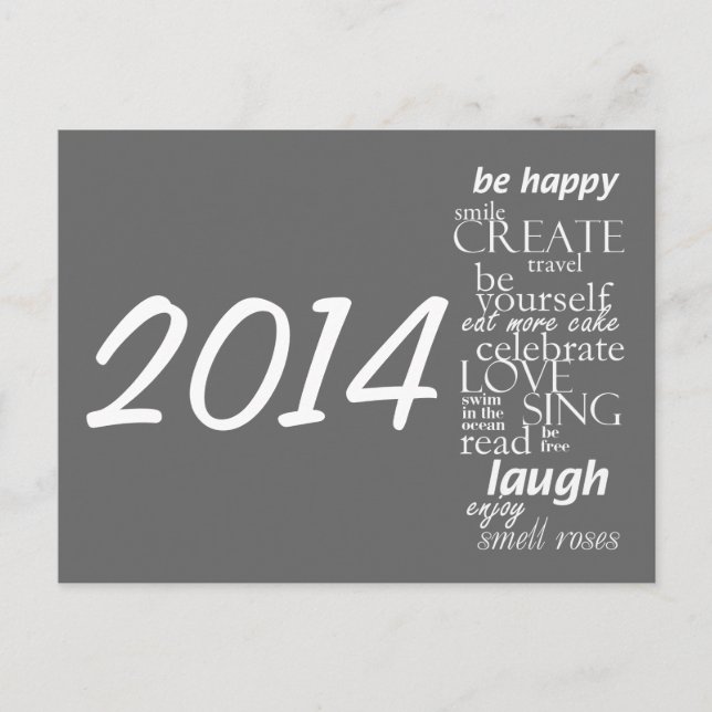 Calendar postcard 2014 - inspirational words (Front)