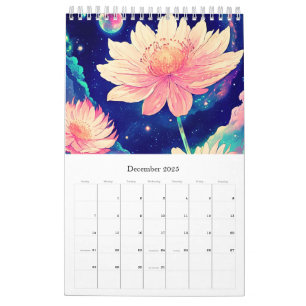 Calendar romantic flowers