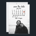 Calendar Save the Date<br><div class="desc">This simple,   wedding save the date template features a clean,  modern design. Customise it with your information and make it uniquely yours! I offer this design as a postcard. 

To move the heart,  click personalise > scroll down > click "customise further".</div>
