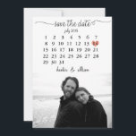 Calendar Save the Date<br><div class="desc">This simple,   wedding save the date template features a clean,  modern design. Customise it with your information and make it uniquely yours! I offer this design as a postcard. 

To move the heart,  click personalise > scroll down > click "customise further".</div>