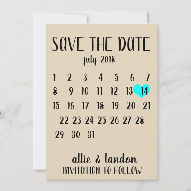 Calendar Save the Date (Front)