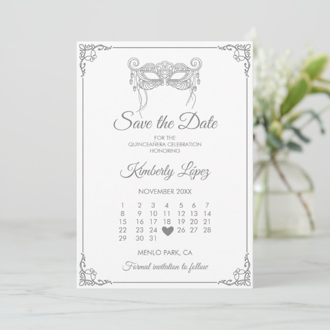 Calendar Save the Date Invitation (Standing Front)