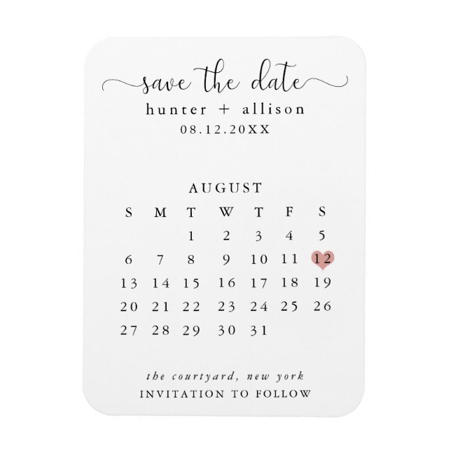 Calendar Save the Date Magnet (Vertical)