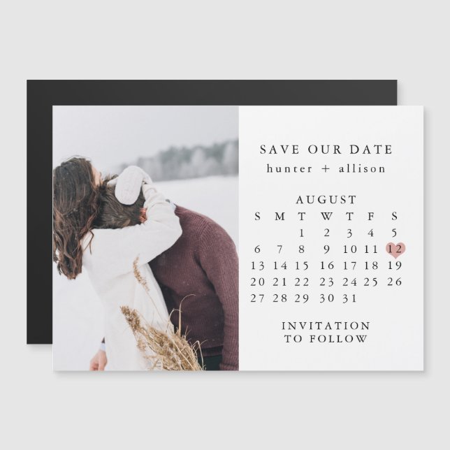 Calendar Save the Date | Photo Magnet (Front/Back)