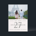 Calendar Style Big Date Photo Save the Date Card<br><div class="desc">Calendar Style Big Date Custom Photo Save the Date Card.</div>