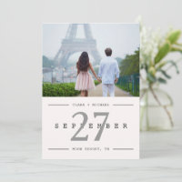 Calendar Style Big Date Photo Save the Date Card