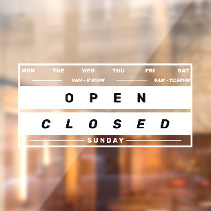 Calendar Style Business Opening Hours White