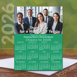 Calendar - Thanks for Great Year - Green Business Holiday Postcard