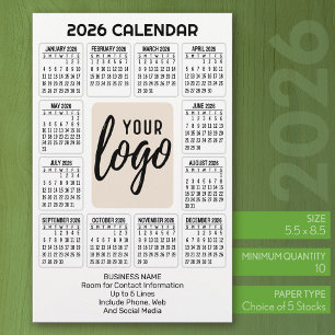 Calendar Vertical Logo - Business Contact - White Stationery