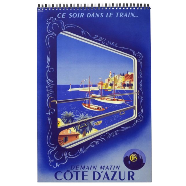 Calendar Vintage Travel 14 Posters Europe plain (Cover)