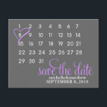 Calendar Wedding Announcement Postcards {purple}<br><div class="desc">Beautiful wedding save the date announcements.</div>