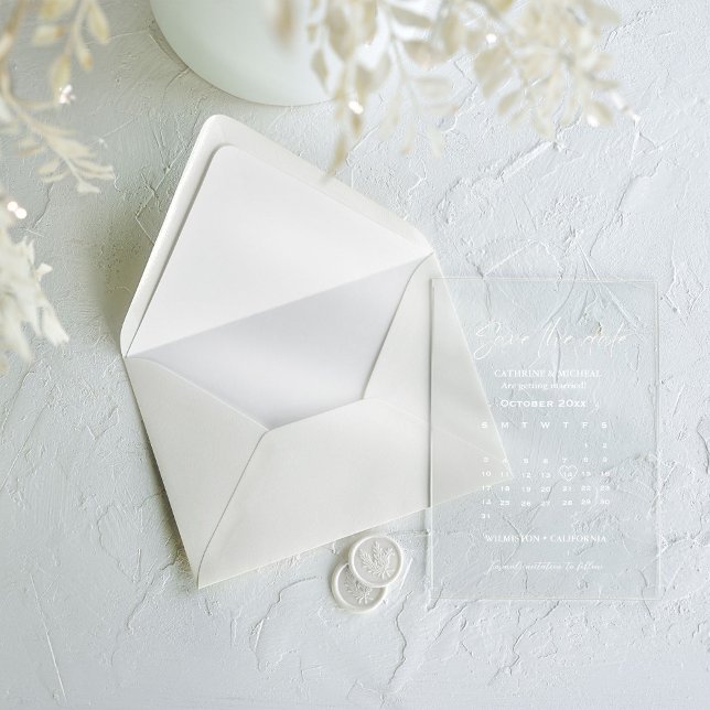 Calendar Wedding strip frame Save the Date Acrylic Invitations (Creator Uploaded)