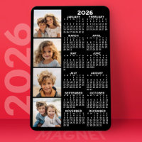 Calendar with 4 Photo Collage - black