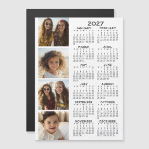 Calendar with 4 Photo Collage Magnetic Card