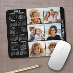 Calendar with 6 Photo Collage Mouse Pad<br><div class="desc">A 2025 calendar with a place for 6 photos. You can add a name,  monogram or other custom text. The calendar is uncluttered and easy to read. You can change the background colour if you click on the customise link and go to the advanced design area.</div>