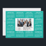 Calendar with logo Contact Information Holiday Card<br><div class="desc">A full-year calendar printed on a single card offers a concise and visually accessible way to plan and track an entire year at a glance. Laid out in a grid format, with months arranged in rows and columns, it displays all 12 months clearly, making it easy to note important dates,...</div>