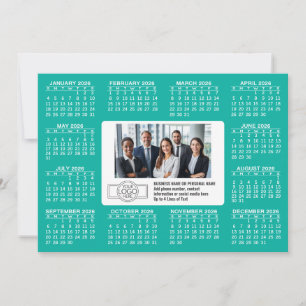 Calendar with logo Contact Information Holiday Card
