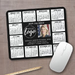 Calendar with logo Contact Information Magnet Mouse Pad<br><div class="desc">A logo and photo collage with a 2024 calendar and room to add a few lines of text. A fun item for the New Year to use as a company giveaway. Add 2 square photos to this design.</div>