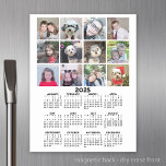 Calendar with Photo - Full Year View Magnetic Dry Erase Sheet<br><div class="desc">Add 12 photos to this 2025 calendar and use it in your home all year. For best results, use photos that have been cropped into squares. A very useful item for school or home office. A standard look for your home office or school locker. This shows a full year view...</div>