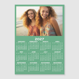 Calendar with Photo Full Year View Modern Magnet