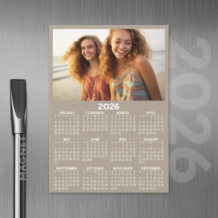 Calendar with Photo Full Year View Modern Magnet