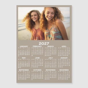 Calendar with Photo Full Year View Modern Magnet