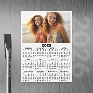 Calendar with Photo Full Year View Modern Minimal