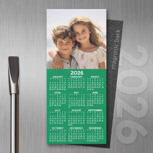 Calendar with Photo - green background