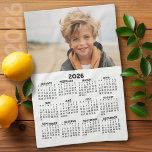 Calendar with Photo - Year View - Black White Tea Towel<br><div class="desc">A very useful item for your kitchen. A calendar printed on a kitchen towel combines practicality with convenience, transforming a kitchen workspace essential into a fun memory keeper. This innovative design features a full-year or monthly calendar layout integrated into the towel's surface, allowing users to track dates without cluttering their...</div>