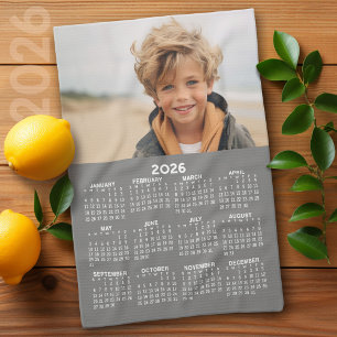 Calendar with Photo - Year View - Grey Tea Towel