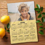 Calendar with Photo - Year View - Soft Yellow Tea Towel<br><div class="desc">A very useful item for your kitchen. A calendar printed on a kitchen towel combines practicality with convenience, transforming a kitchen workspace essential into a fun memory keeper. This innovative design features a full-year or monthly calendar layout integrated into the towel's surface, allowing users to track dates without cluttering their...</div>