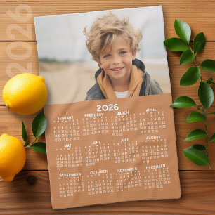 Calendar with Photo - Year View - Terra Cotta Tea Towel