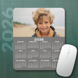 Calendar with Photo - Year View Vertical Mouse Pad