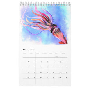 Calendar with Wonderful Underwater Life - Painted
