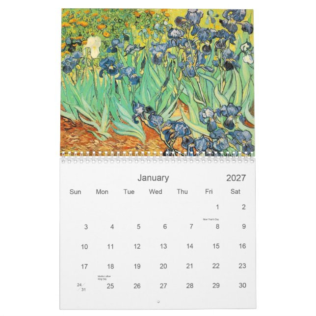Calendar world famous paintings (Jan 2027)
