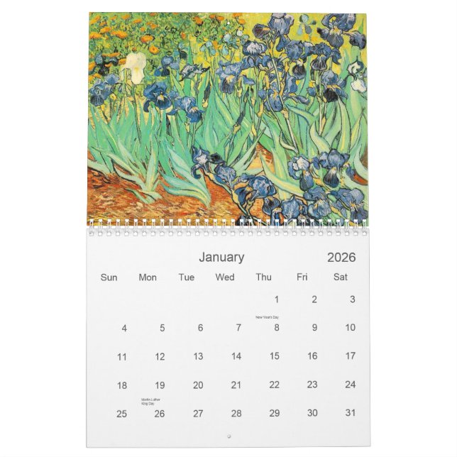 Calendar world famous paintings (Jan 2026)