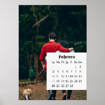 Calendario de caballete superpuesto febrero 2025