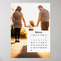 Calendario de caballete superpuesto marzo de 2025