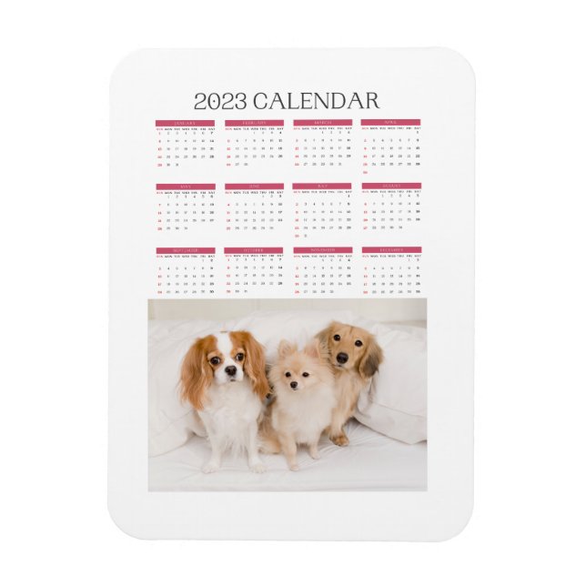 calendrier 2023  mignon chiens magnet (Vertical)