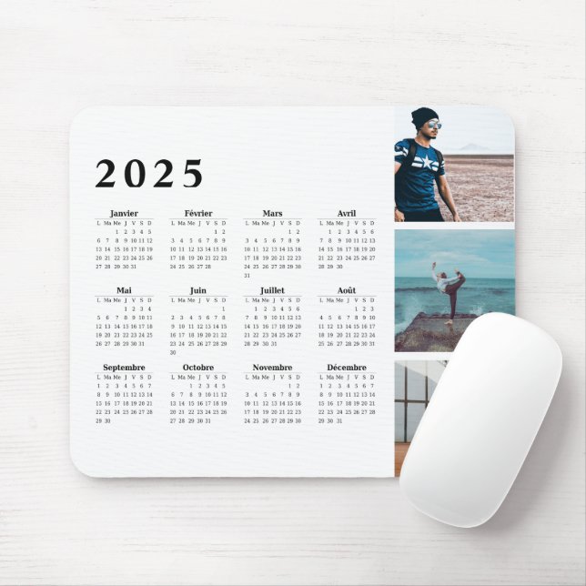 Calendrier 2025 de la galerie personnalisée mouse pad (With Mouse)