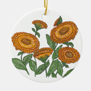 Calendula Ceramic Ornament