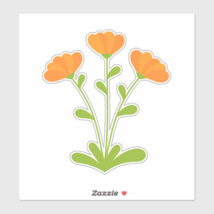 Calendula flower Custom-Cut Vinyl Sticker